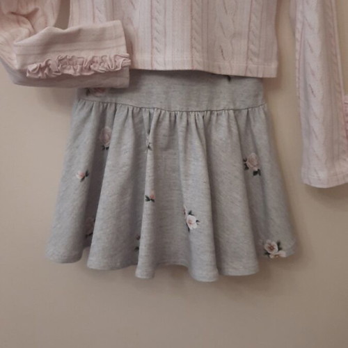 Double girls' dress like new, grey with pink