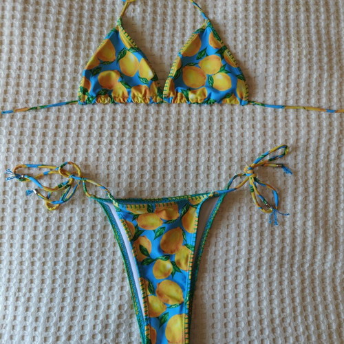 Bikini set with lemon print, size S