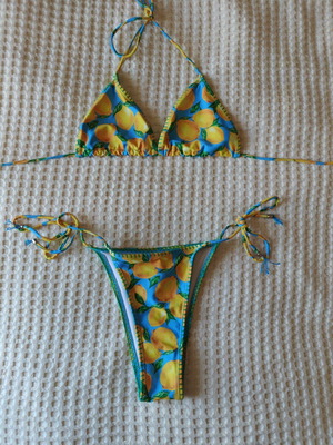 Bikini set with lemon print, size S
