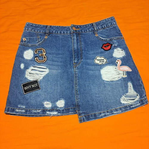 Stradivarius denim skirt like new, blue, size S