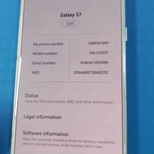 Samsung Galaxy S7 4/32 used with light burn in, Android 8, NFC
