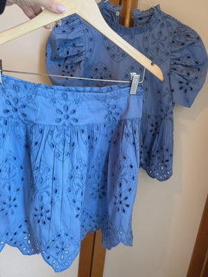 Zara Broderie Aegean μπλε σετ δύο τεμαχίων σαν καινούργιο, μέγεθος small
