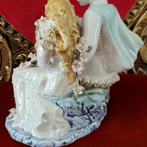 Vintage decorative porcelain couple handmade, like new