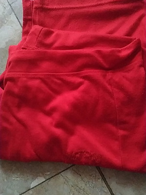 Capri pants used, size L 40 12, red