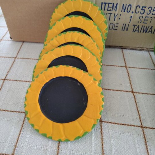 Wooden sunflower handmade coasters new