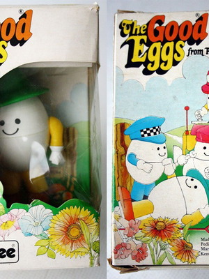 The Good Eggs Eggland Farmer Pedigree England figure new, vintage 80's