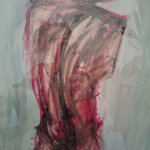 Painting "Nude" Expressionism 30×40cm Framed Signed Like New
