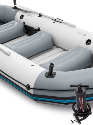 Intex Mariner 4 Φουσκωτή βάρκα για 4 άτομα μπλε με 2 κουπιά και τρόμπα