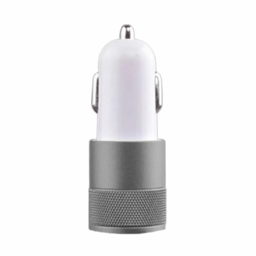 Car adapter metal black with 2 USB ports DC5V 2.1A/1.0A new