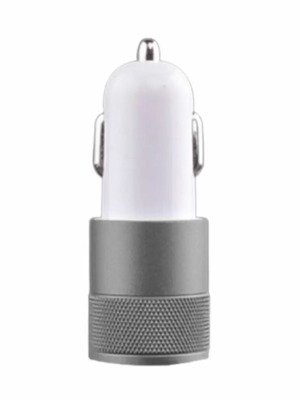 Car adapter metal black with 2 USB ports DC5V 2.1A/1.0A new