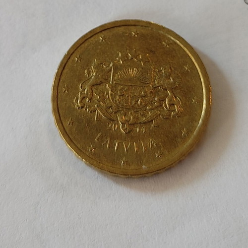 Latvian 0.10€ coin 2014 used