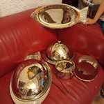 Serving set with 24K gold new