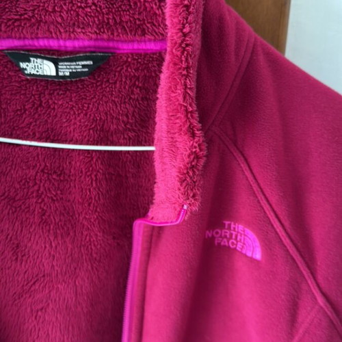 North Face fleece jacket used, burgundy, size medium