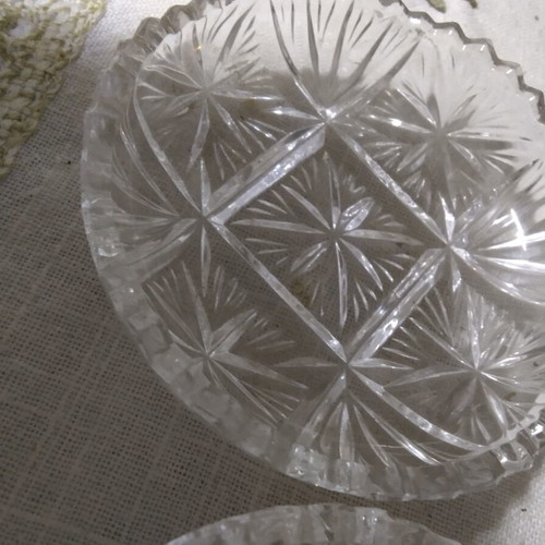 Antique crystal dessert plates from the 1950s, set of 4