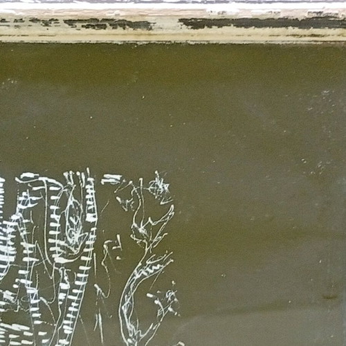 Painting on cardboard under glass 42/32 cm used