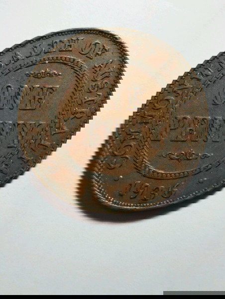 Αυστραλία One Penny 1936  Βασιλιάς Γεώργιος 5ος Χάλκινο Νόμισμα Αξίας