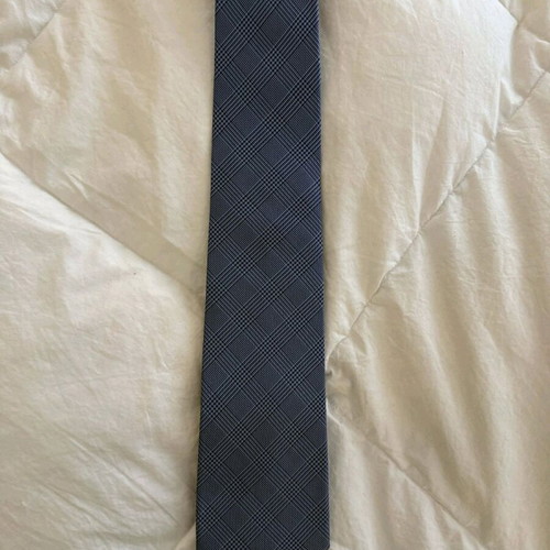 Massimo Dutti tie like new, blue with checkered pattern