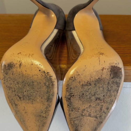 Gianvito Rossi plexi pumps used, gray size 38.5