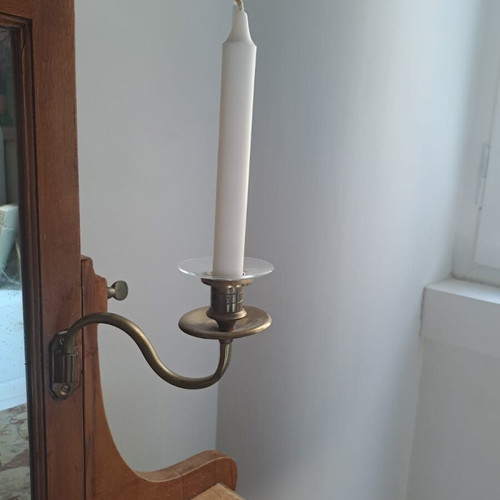 Dressing Table with Mirror, Marble, 4 Drawers and Brass Details used
