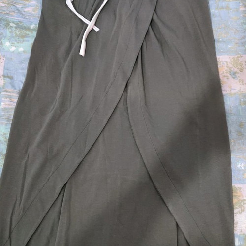 Cotton skirt medium gray with slits and closed bottom like palazzo