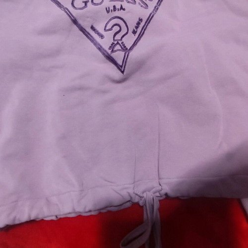 Guess crop blouse like new, size large, purple