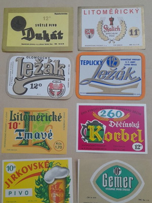 Set of 8 old beer labels new