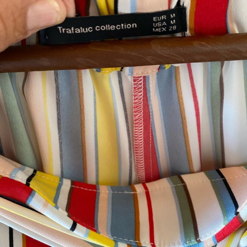 Zara zip culottes with colorful stripes, new