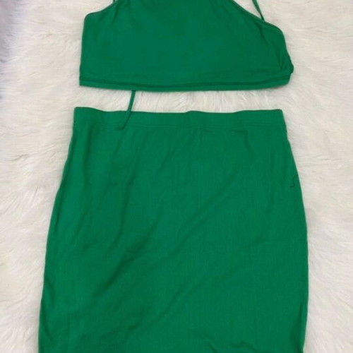 Skirt top set green new, size xl