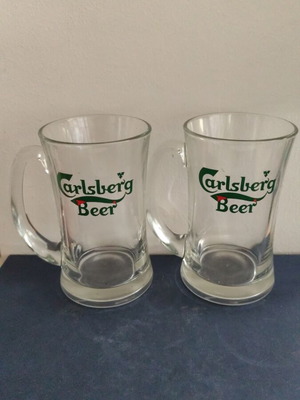 Carlsberg beer glasses pair like new 0.45 l