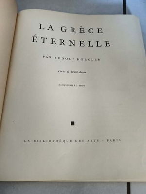 La Grèce Éternelle art book by Rudolf Hoegler, French edition