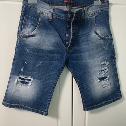 Hackers men's jean bermuda shorts, size S, blue