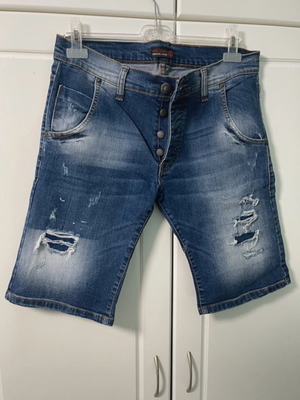 Hackers men's jean bermuda shorts, size S, blue