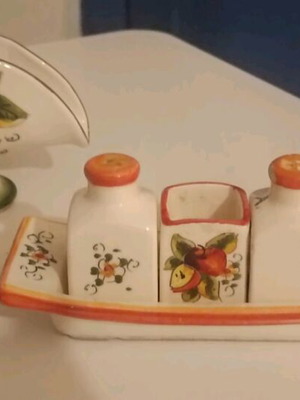 Salt pepper toothpick holder and napkin holder Hatzigiannis used