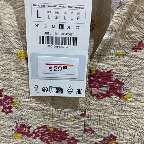 Zara women's blouse new, beige with floral pattern and front tie