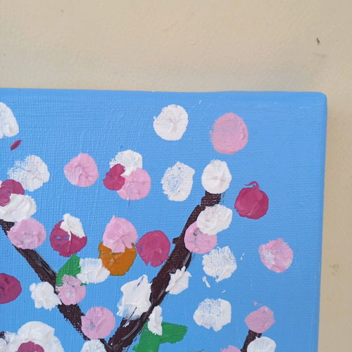Almond tree painting acrylic on canvas like new
