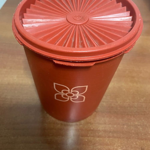 Vintage Tupperware container used with radial airtight lid