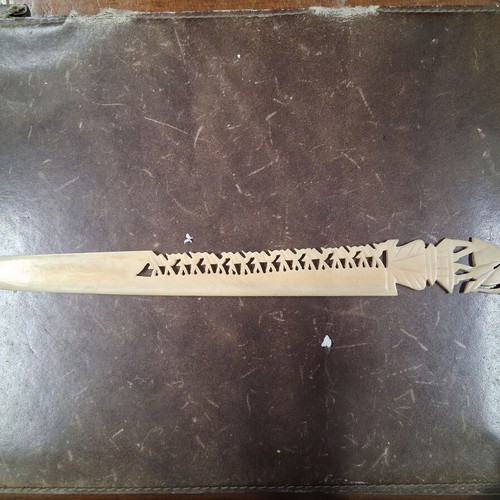 Vintage papercutter camel bone used, 30 cm