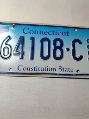 Licence plate USA Connecticut used, small chip