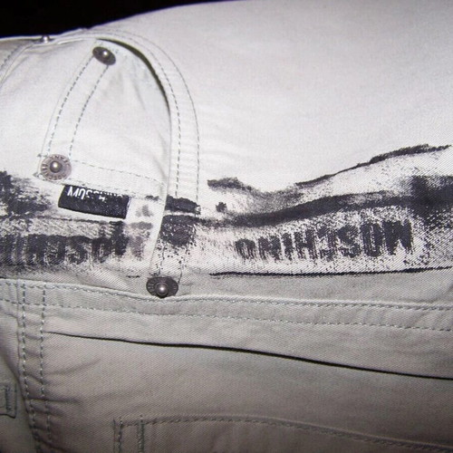 Moschino Jeans Pants with All-over Logo Print New, Size 34