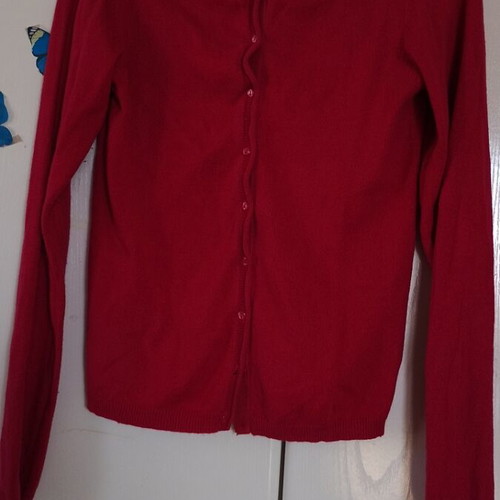 Okaidi wool cardigan for girls used, size 152 cm, red