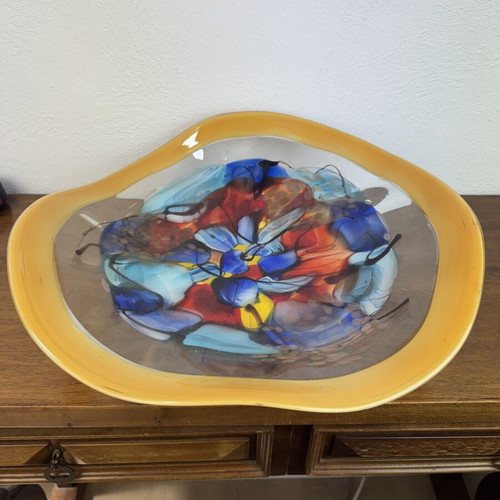Murano decorative platter used, 44 cm diameter