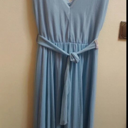 Maxi dress made of tulle with rhinestone belt, like new