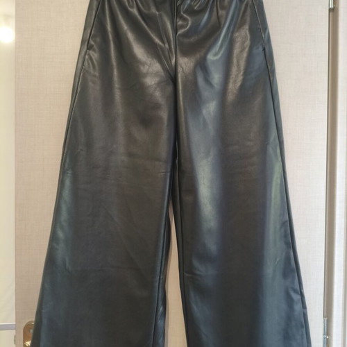 Mango Wide-Leg Leather Pants new, size M, black