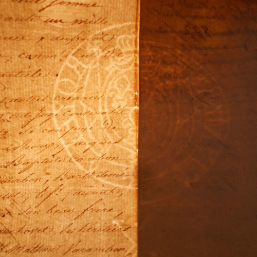Notarial document 1831 used, calligraphed with watermark