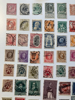 Belgian stamps used, 80 different sealed