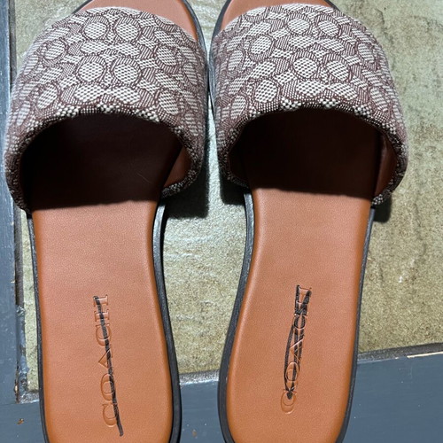 Coach Holly Jacquard Signature slippers new, brown EU37