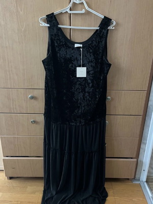 Good Luck Gem Women Dress Large Velour new, black