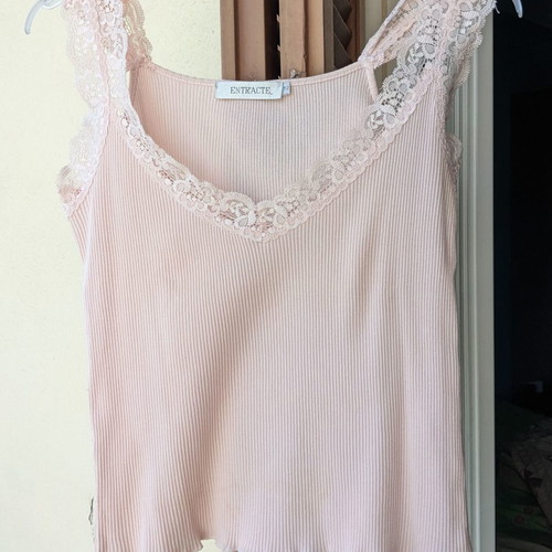 Entracte pink blouse used with elastic lace, size S