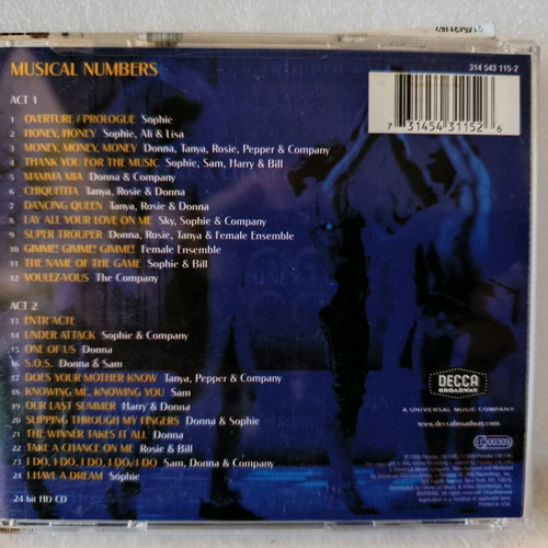 Mamma Mia! The Musical CD like new, pop