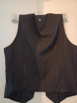 Stella Doca striped suit like new, black, medium vest and small pants